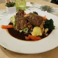 sliced black-eyed bean loaf at Vegan Express in South West London