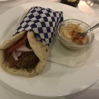 Falafel gyro with hummus  at Del Griego in Guatemala City