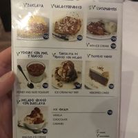 Desert menu at Del Griego in Guatemala City