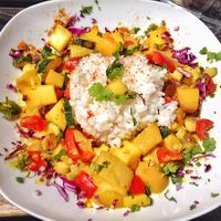 assiette indienne du Mardi: curry coco-mangue  at Café Vert in Lyon