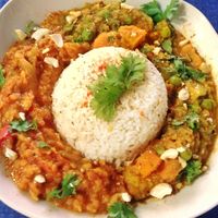 curry du mardi: légumes masala et dal tadka, riz au cumin at Café Vert in Lyon