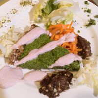 Raw spinach pie at Café Vert in Lyon