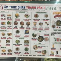 The new menu  at Thanh Tam 2 in Qui Nhon