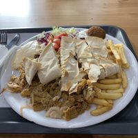 Seitan plate for 8€. at Lawinia Grillhaus in Hildesheim