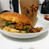 Vegan burger at Holy Moly in Rouen