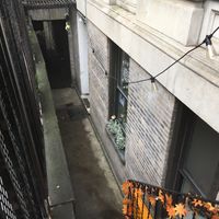 You must walk down "fire-escape-type stairs" to get to this place. at Pure Ktchn in New York City