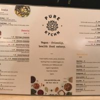 Menu front at Pure Ktchn in New York City