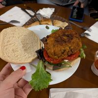 Falafel burger at Label Bar in Madrid