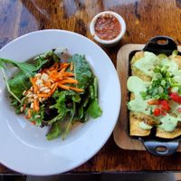 Sweet Potato Enchiladas at Plant Food Supper Club in Idyllwild