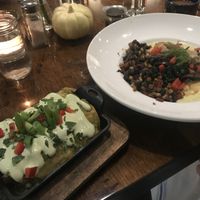 Enchiladas and polenta at Plant Food Supper Club in Idyllwild