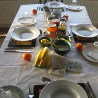 Vegetarian breakfast at Penrhiw Vegetarian Bed & Breakfast in Llanafan