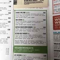 Vegan options May 2019 at BrewDog in Aberdeen