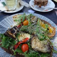 Bread+Hummus
(ups, forgot to take the picture immediately after receiving it  XD) at ROOS Taste and Smile in Leiden