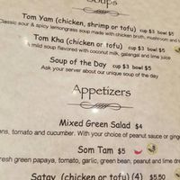 Lots of opportunities to sub in tofu at Tiny Thai Restaurant in Winooski