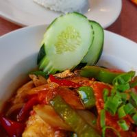 Main dish at Tiny Thai Restaurant in Winooski