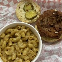 Nashville hot biscuit & Mac n cheese  at The Southern V in Nashville