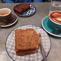 Vegan Brownie, Banana Bread, Espresso and Hot Chocolate at The Missing Bean in Oxford
