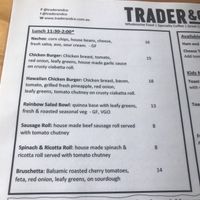 Menu at Trader & Co in Yass