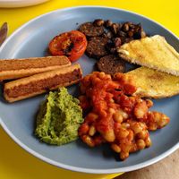 Vegan breakfast at Nibble Cafe in Manchester