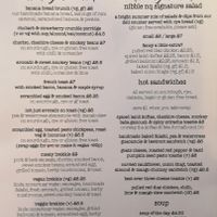 Current menu 11/09/18 at Nibble Cafe in Manchester