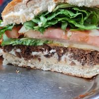 BBQ burger with portobello at Lia's Kitchen in Berlin
