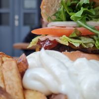 Portobello BBQ burger at Lia's Kitchen in Berlin