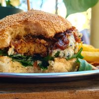 Blue cheese chicken burger at Lia's Kitchen in Berlin