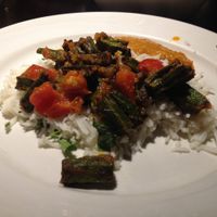 Vegan bhindi at Zaika in Seattle