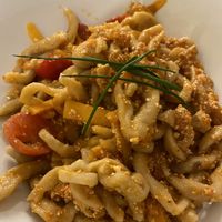 Strozzapreti al ragù di soia con zucca e pomodori confit at La Mi Mama in Rimini