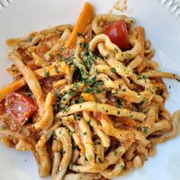 Strozzapreti al ragù di tofu con zucca e pomodori confit at La Mi Mama in Rimini