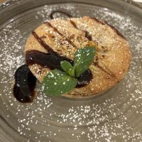 Dessert: Crostatina Linzer della nonna con marmellata di zucca agli amaretti e salsa liquirizia  at La Mi Mama in Rimini