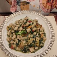 Gnocchetti integrali con ragù di borragine e datterini confit at La Mi Mama in Rimini