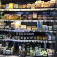 Top shelf is vegan savouries, second shelf is vegan snacks - amazing! at bio&bio - Morpurgova in Split