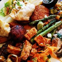 This is how the plate of a person who can't decide looks like. Too many good vegan options! at Spirit in Amsterdam