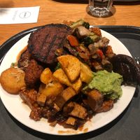 This cost me over 20 euros but boy those seitan steaks are good! at Spirit in Amsterdam