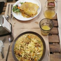 Lasaña y arroz at BioXoco in Barcelona