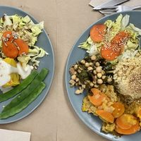 Pastel de polenta y Seitán a la naranja at BioXoco in Barcelona