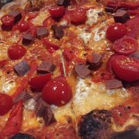 Vegan salami pizza  at Graciarnia in Wroclaw