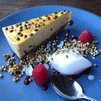 passion fruit cheese cake at The Beet in Byron Bay