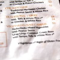 Balé Sampan menu.  at Bale Sampan in 