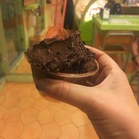 possibly the best vegan chocolate ice cream I've had! at Sani Sapori in Madrid