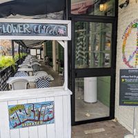 Patio dining available. at Flower Child - The Domain in Austin
