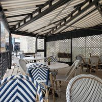 Outside patio at Flower Child - The Domain in Austin