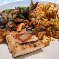 Tofu with eggplant and cauliflower at Flower Child - The Domain in Austin