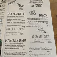 Vegan menu part  at Poffers Cafe in Stuttgart