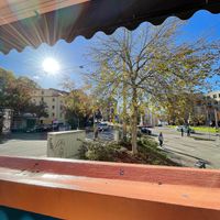 View from the balcony to Kernerplatz at Poffers Cafe in Stuttgart