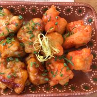 cauliflower - spicy and BBQ. 10/10 at La Flaca - Americana in Guadalajara