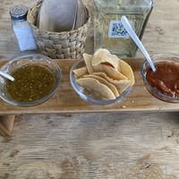 Chips and salsa brought to the table when you are seated   at La Flaca - Americana in Guadalajara