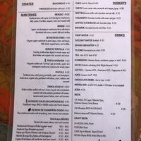 Menu in English at La Flaca - Americana in Guadalajara