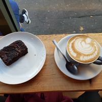 Lovely little Cafe. Brownie and Oat Latte for £4.90 at Exchange Coffee Shop & Kitchen in Bristol